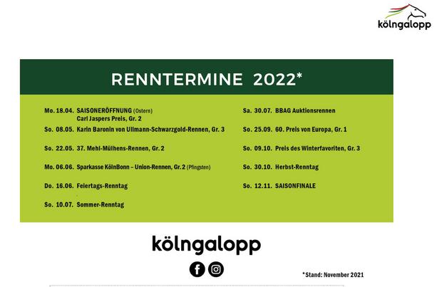 Bild Renntermine 2022